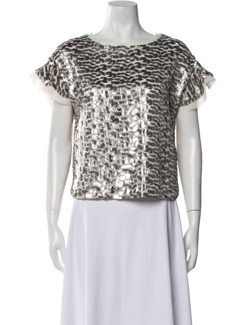 Iro Animal Print Scoop Neck Top