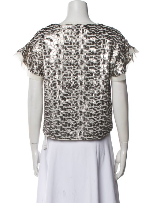 Iro Animal Print Scoop Neck Top