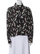 Iro Printed Mock Neck Button-Up Top