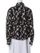 Iro Printed Mock Neck Button-Up Top