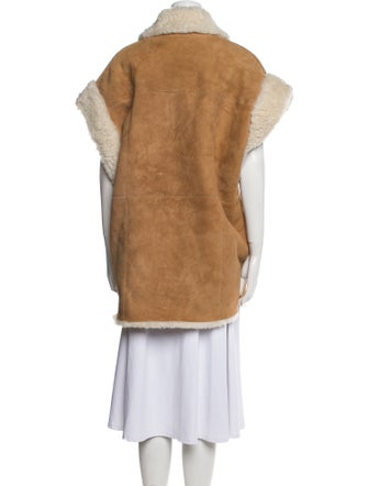 Iro Shearling Colorblock Pattern Faux Fur Jacket