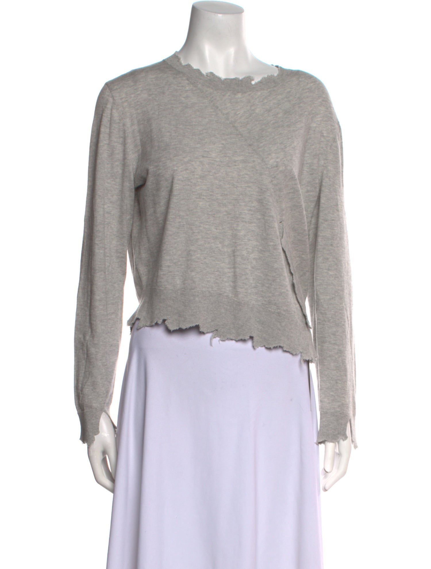 Iro Crew Neck Long Sleeve Crop Top