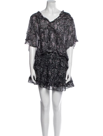 Iro Printed Mesh Accents Skirt Set