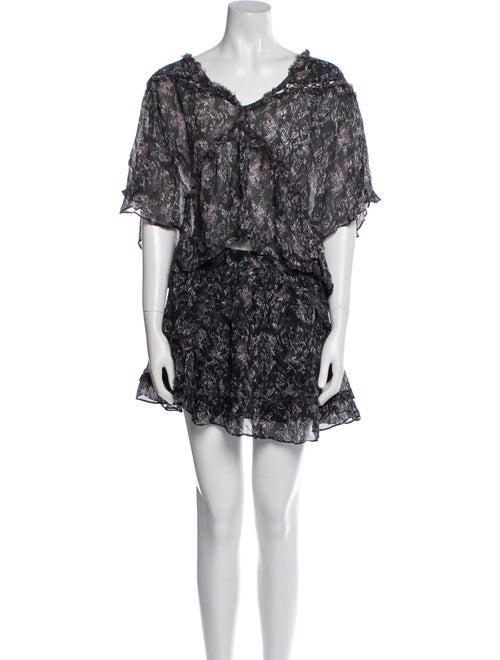 Iro Printed Mesh Accents Skirt Set