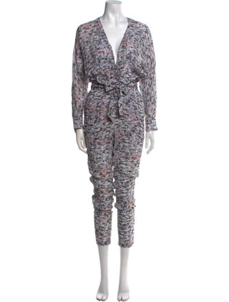 Iro Printed V-Neck Jumpsuit