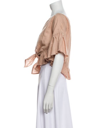 Iro Off-The-Shoulder Short Sleeve Crop Top