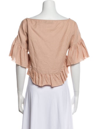 Iro Off-The-Shoulder Short Sleeve Crop Top