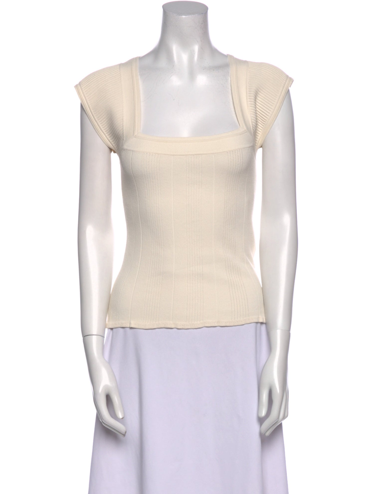 Iro Square Neckline Short Sleeve Top