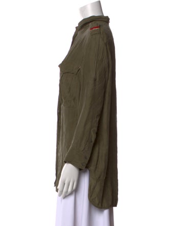 Iro Silk Mock Neck Button-Up Top