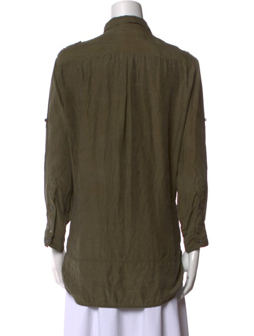 Iro Silk Mock Neck Button-Up Top