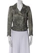 Iro Lamb Leather Printed Biker Jacket