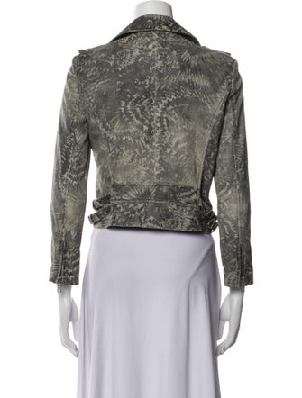 Iro Lamb Leather Printed Biker Jacket