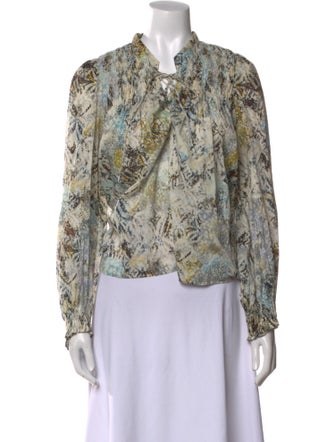 Iro Paisley Print Mock Neck Blouse