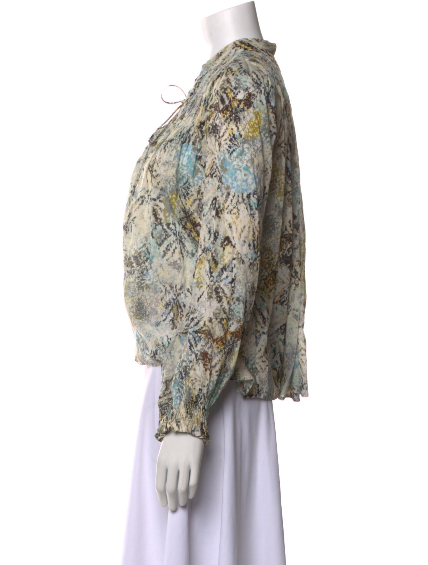 Iro Paisley Print Mock Neck Blouse