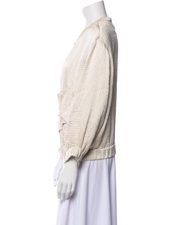 Iro Linen Striped Bomber Jacket