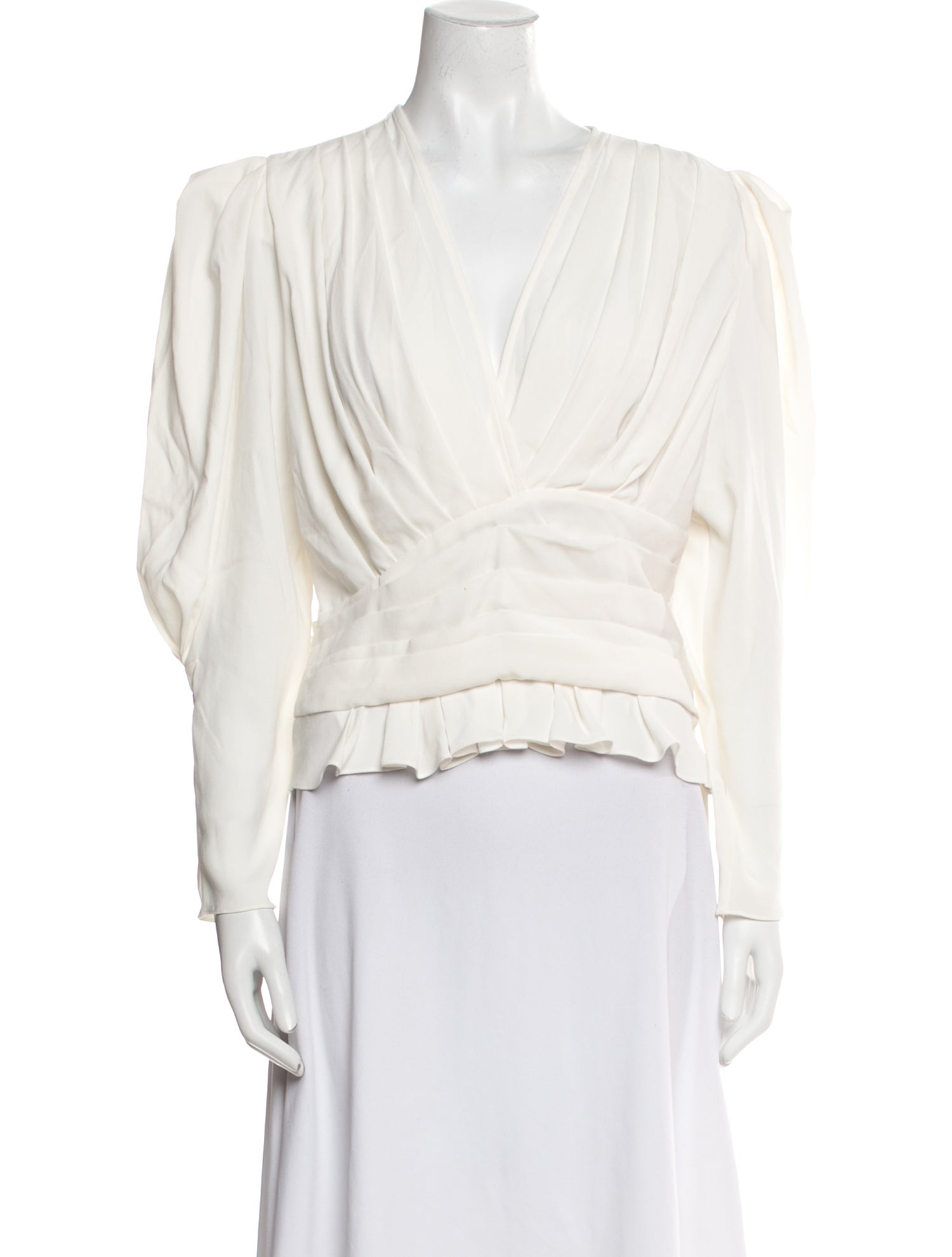 Iro V-Neck Long Sleeve Crop Top