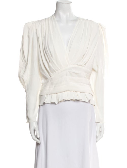 Iro V-Neck Long Sleeve Crop Top