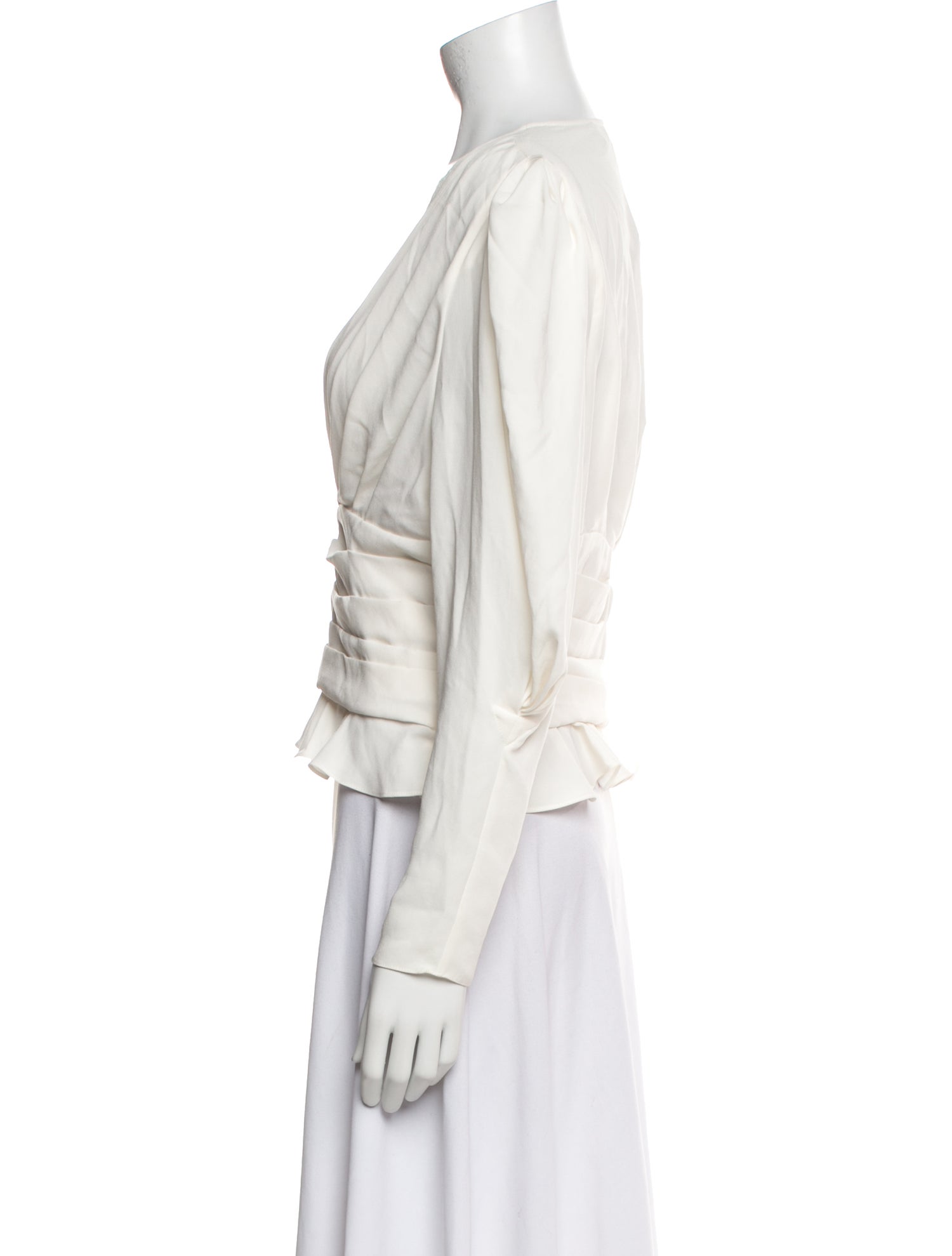 Iro V-Neck Long Sleeve Crop Top