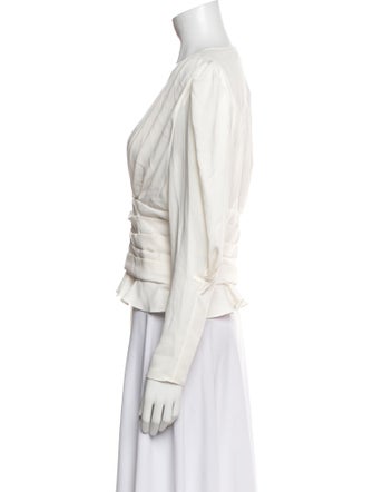 Iro V-Neck Long Sleeve Crop Top