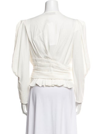 Iro V-Neck Long Sleeve Crop Top