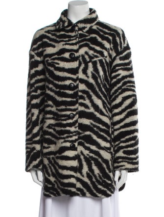 Iro Animal Print Faux Fur Jacket