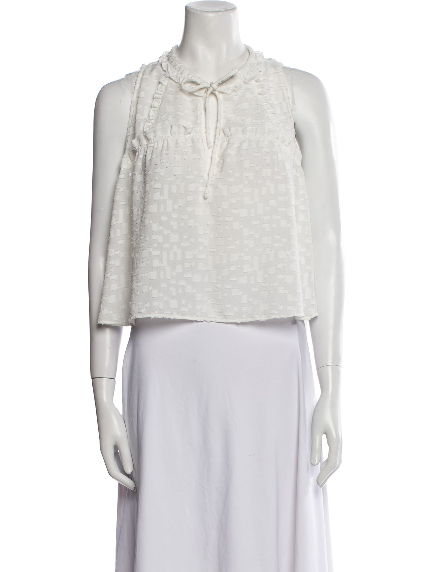 Iro Tie Neck Sleeveless Crop Top