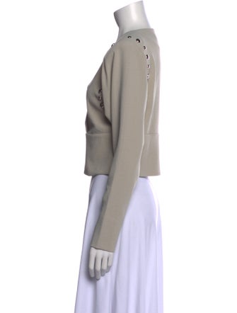 Iro V-Neck Long Sleeve Crop Top