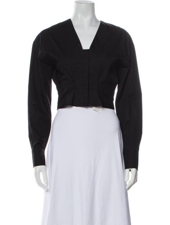 Iro V-Neck Long Sleeve Crop Top