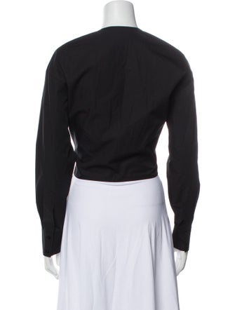 Iro V-Neck Long Sleeve Crop Top