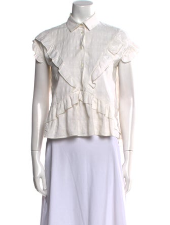 Iro Short Sleeve Button-Up Top