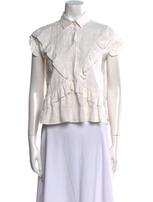 Iro Short Sleeve Button-Up Top