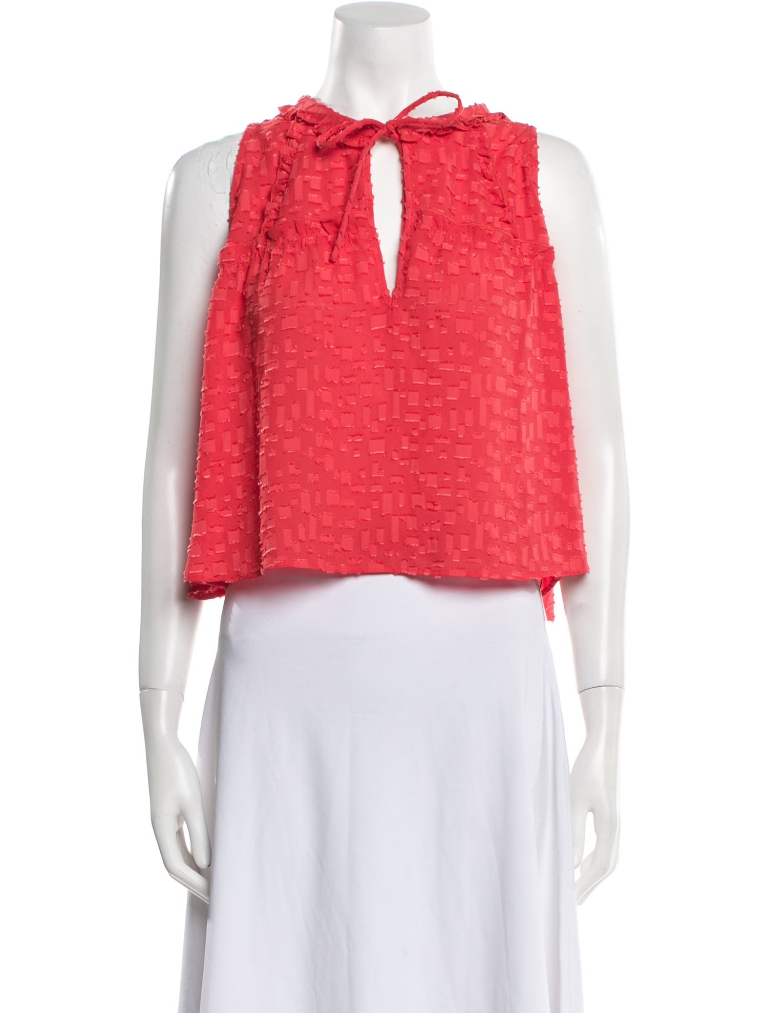 Iro Tie Neck Sleeveless Crop Top