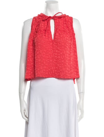 Iro Tie Neck Sleeveless Crop Top