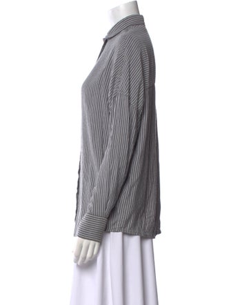 Iro Striped Long Sleeve Button-Up Top
