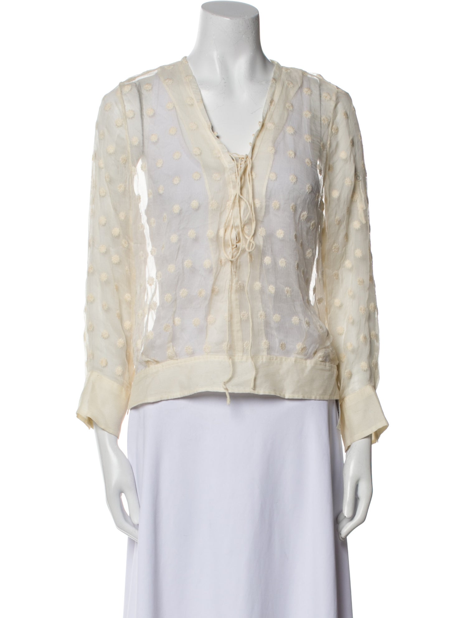 Iro Polka Dot Print V-Neck Blouse