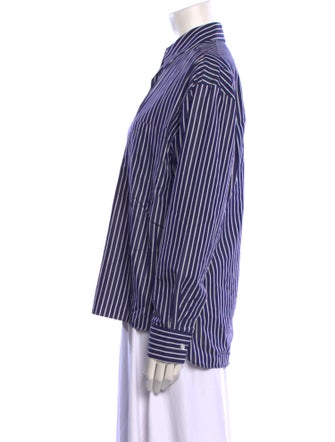 Iro Striped Long Sleeve Button-Up Top