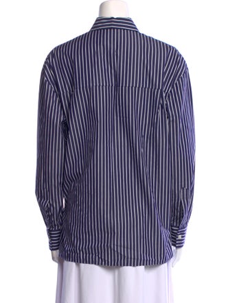 Iro Striped Long Sleeve Button-Up Top