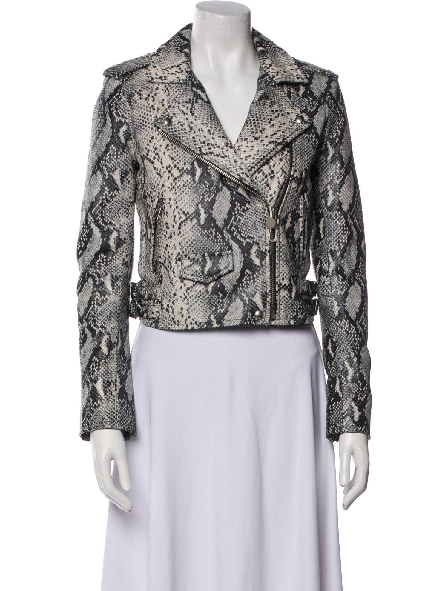 Iro Lamb Leather Animal Print Blazer
