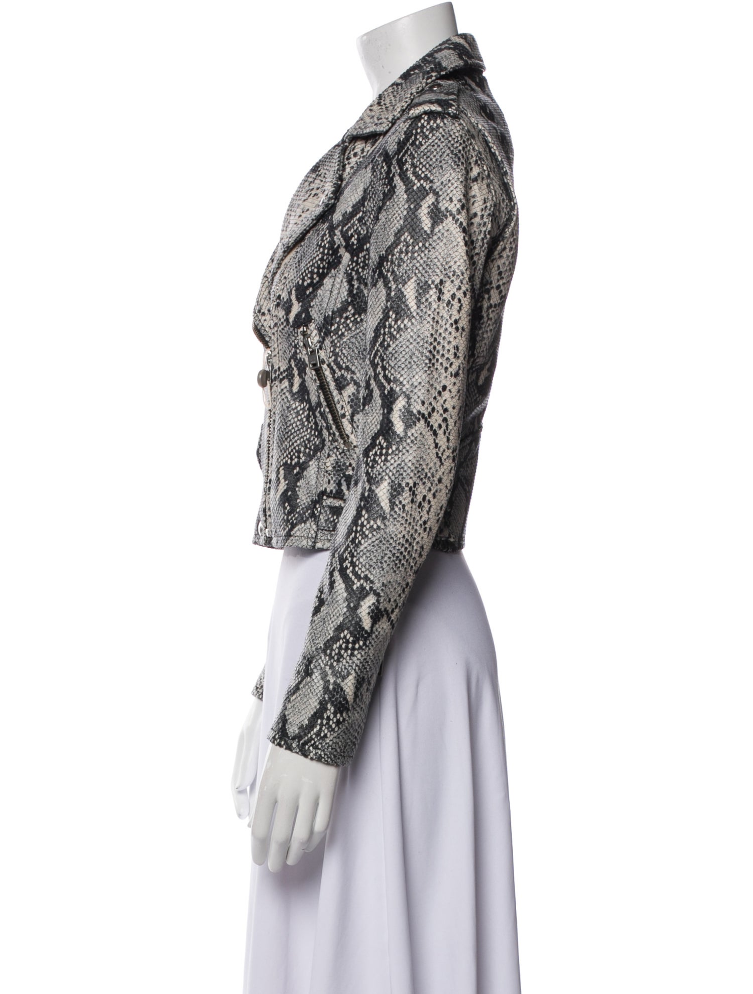 Iro Lamb Leather Animal Print Blazer