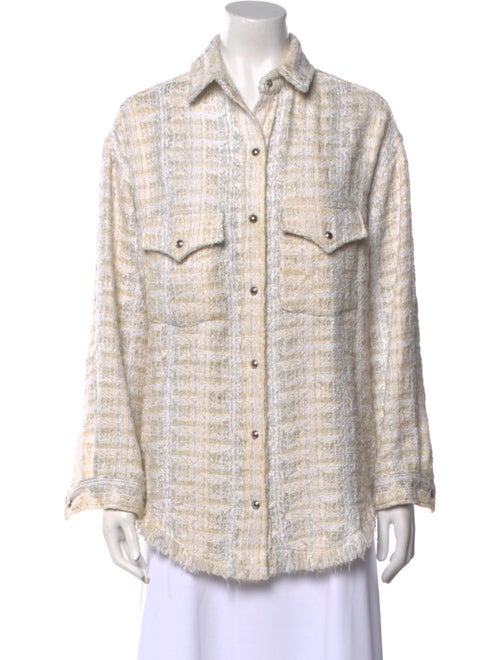 Iro Printed Long Sleeve Button-Up Top