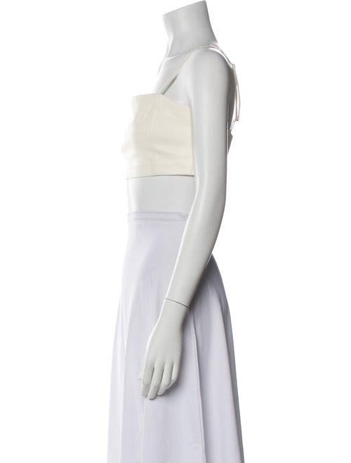 Iro Lamb Leather Square Neckline Crop Top