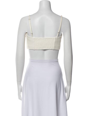 Iro Lamb Leather Square Neckline Crop Top