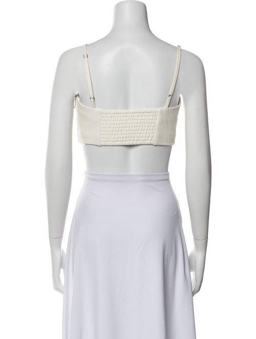 Iro Lamb Leather Square Neckline Crop Top