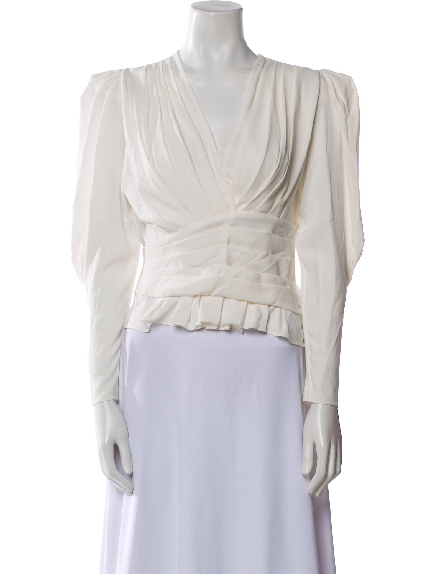 Iro V-Neck Long Sleeve Crop Top