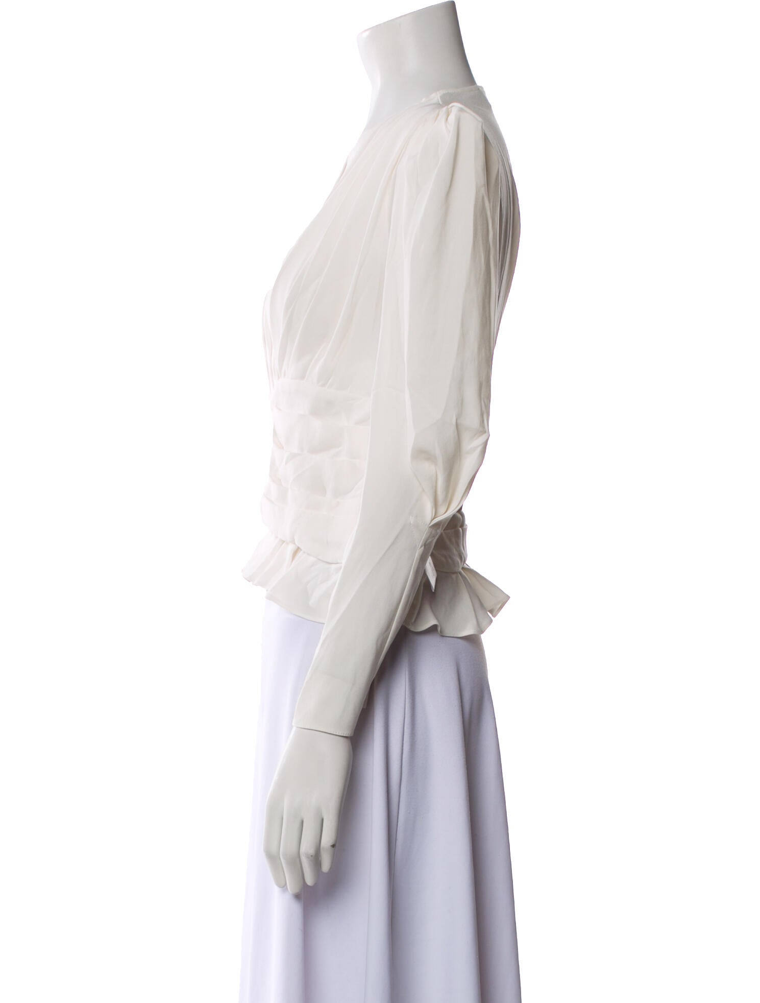 Iro V-Neck Long Sleeve Crop Top