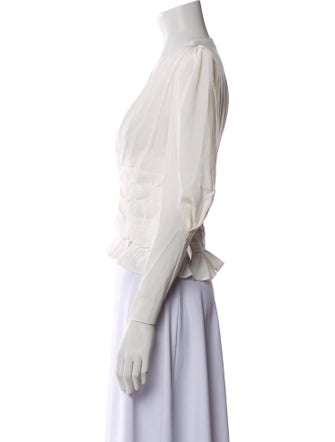 Iro V-Neck Long Sleeve Crop Top