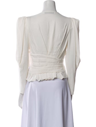 Iro V-Neck Long Sleeve Crop Top