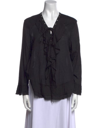 Iro V-Neck Long Sleeve Blouse