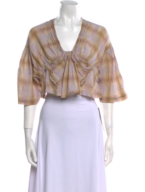 Iro Plaid Print V-Neck Crop Top