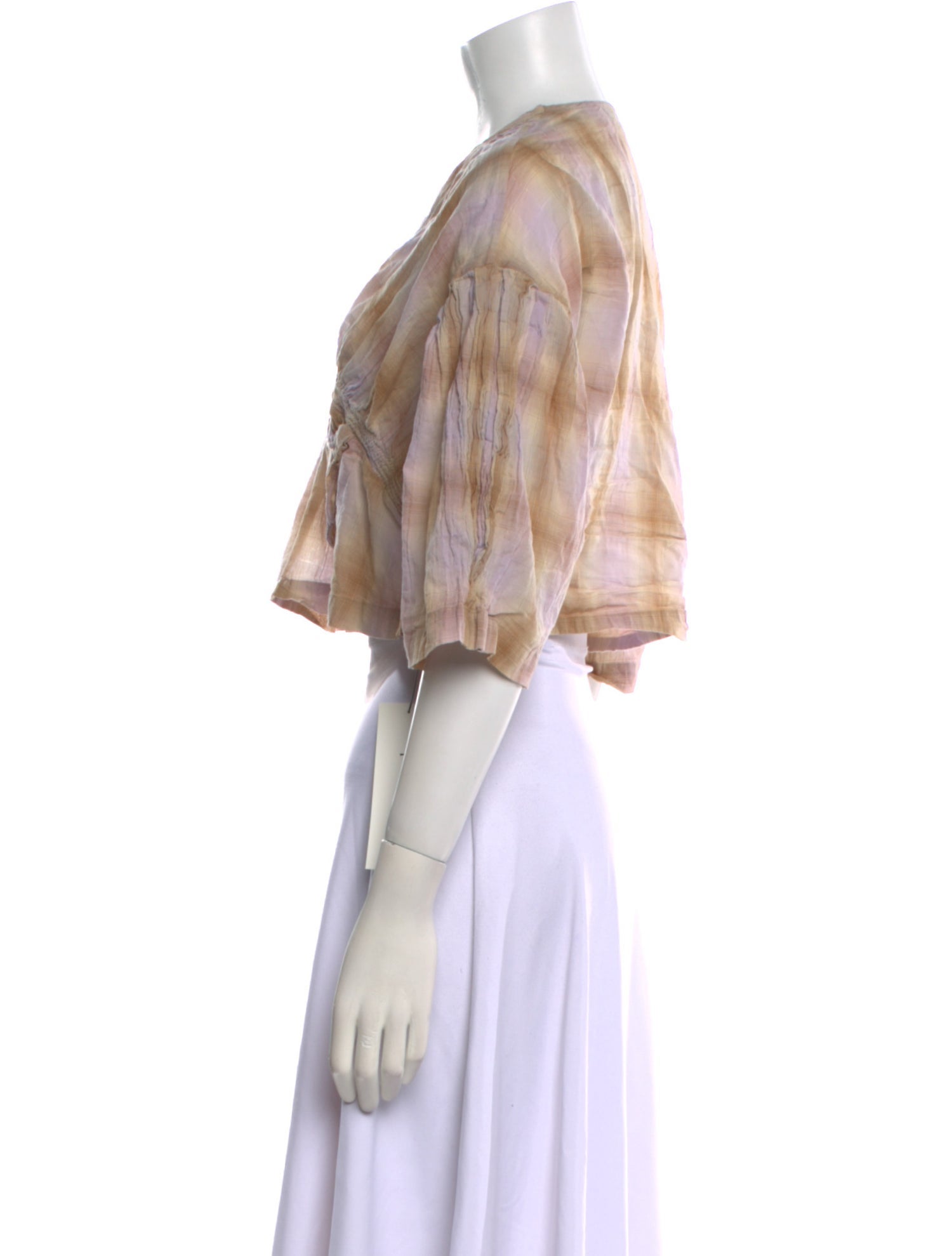 Iro Plaid Print V-Neck Crop Top